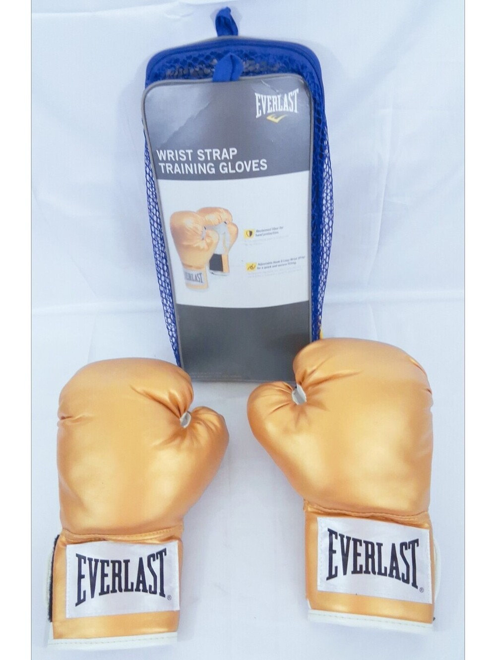 Everlast Gold White Wrist Strap Training Boxing Gloves 12oz Level 1 P00000161